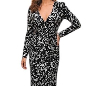 Diane Von Furstenberg x Target Collab Black White Printed Classic Wrap Dress